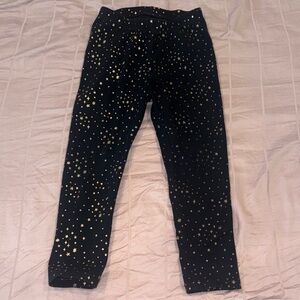 Cat & Jack Black Leggings with Gold Stars